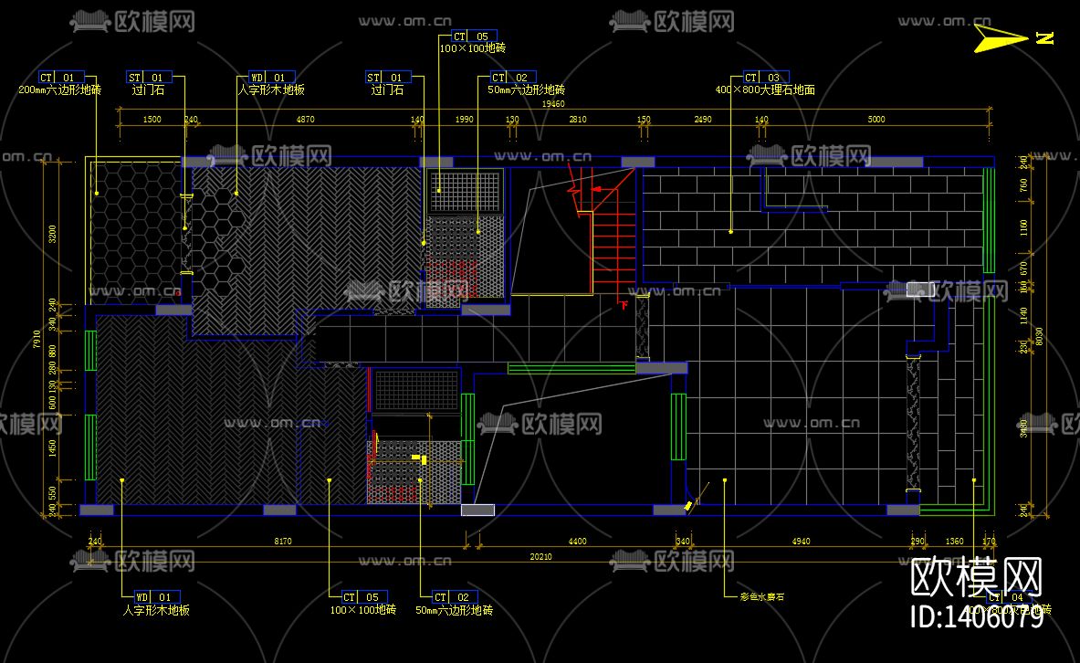 别墅cad施工图下载（渲染图2）