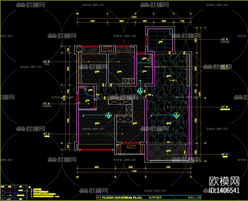 家装样板间cad施工图下载（渲染图8）