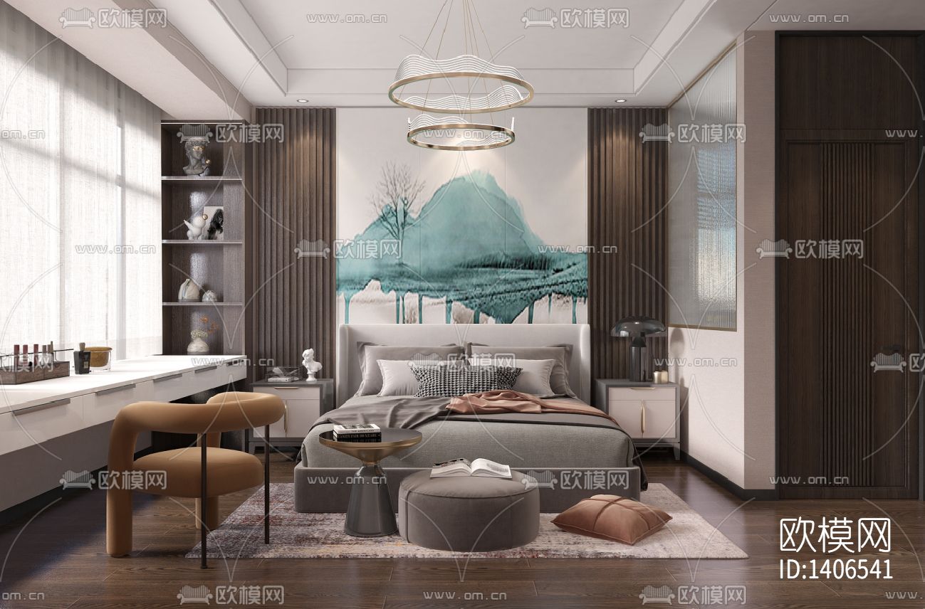 家装样板间cad施工图下载（渲染图5）