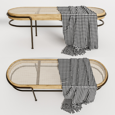  现代藤编脚踏su模型 