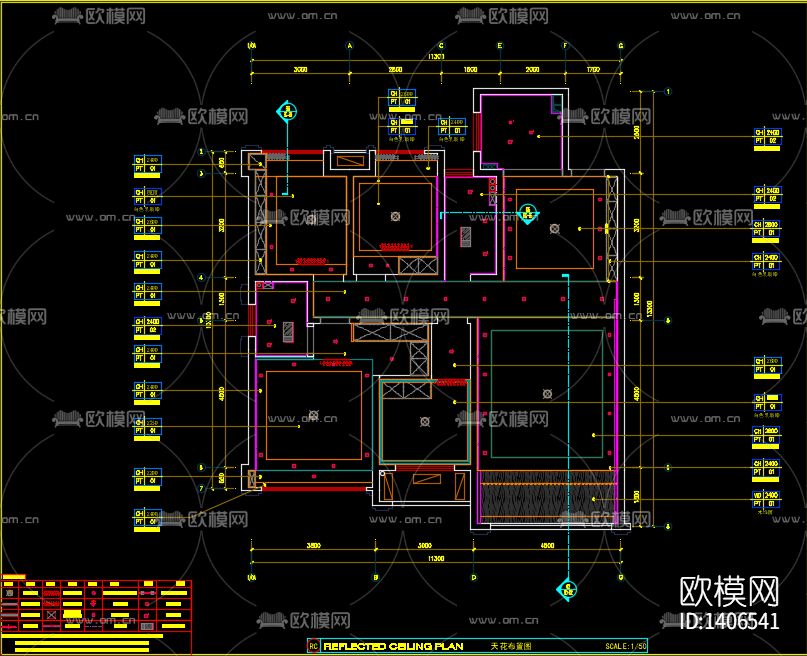 家装样板间cad施工图下载（渲染图6）