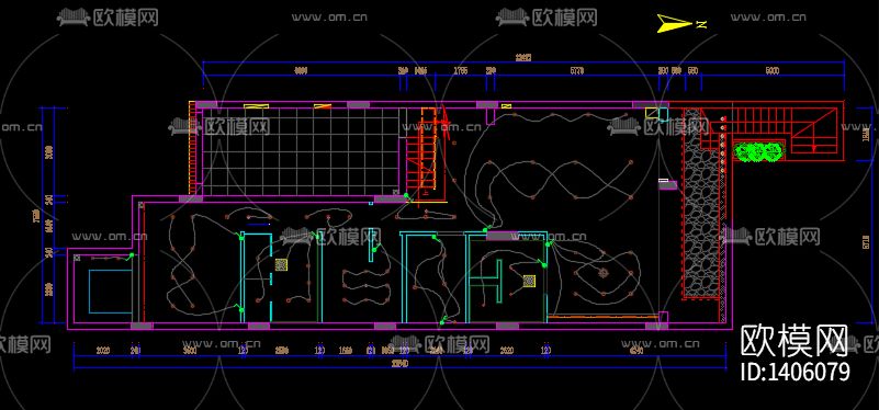 别墅cad施工图下载（渲染图4）