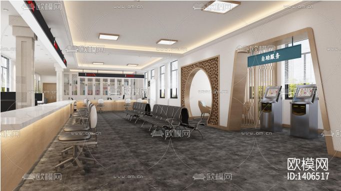 党建室cad施工图下载（渲染图9）