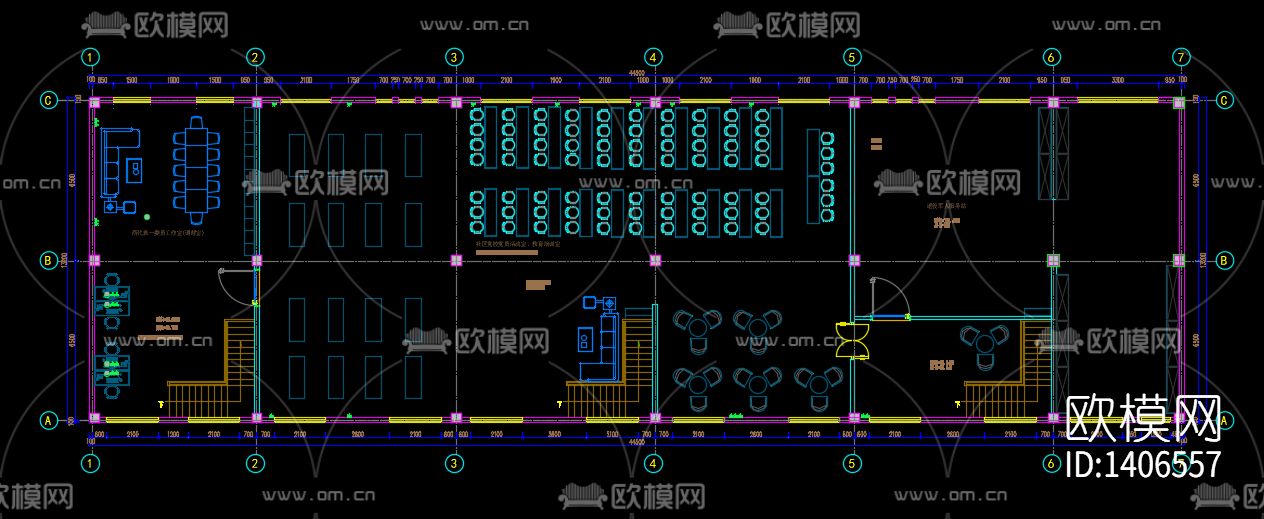保健中心cad施工图下载（渲染图2）