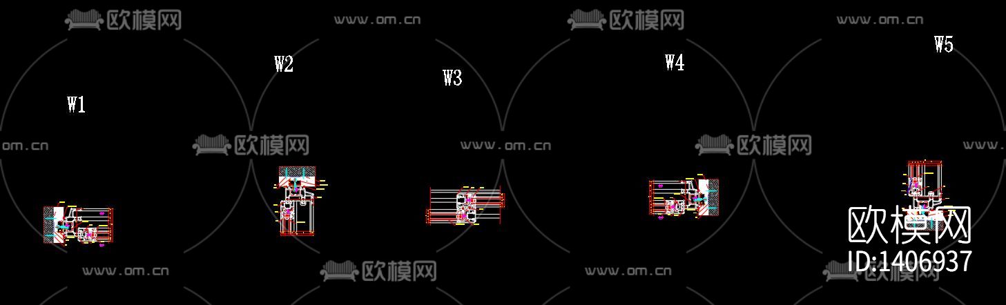 塑钢窗节点大样图下载（渲染图6）