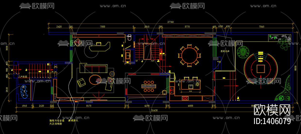 别墅cad施工图下载（渲染图9）