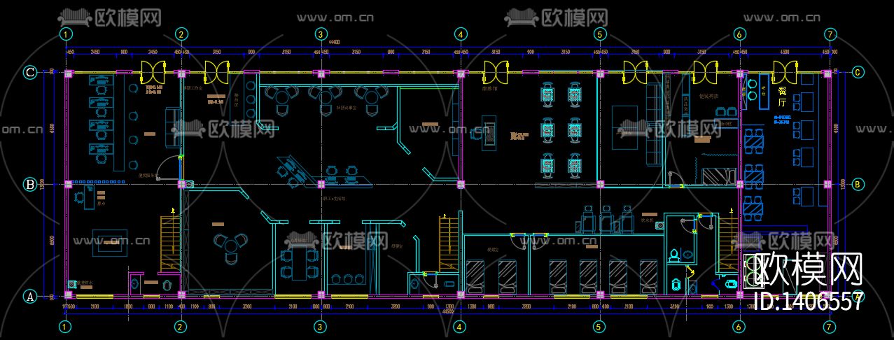 保健中心cad施工图下载（渲染图6）