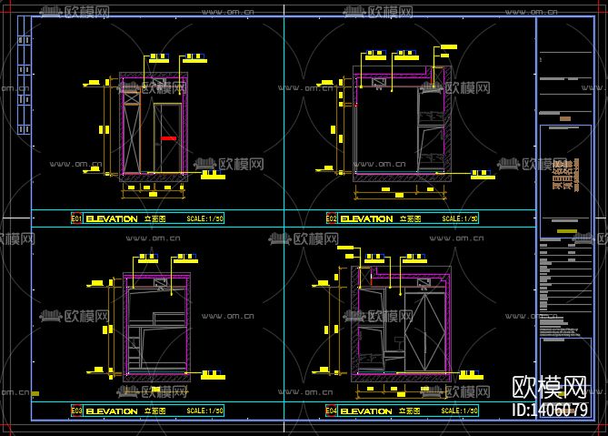 别墅cad施工图下载（渲染图3）