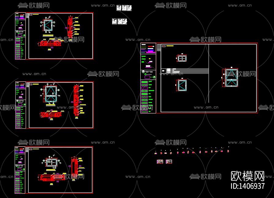 塑钢窗节点大样图下载（渲染图1）