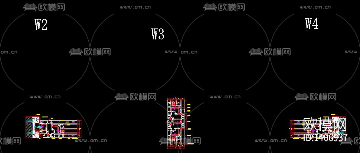 塑钢窗节点大样图下载（渲染图4）