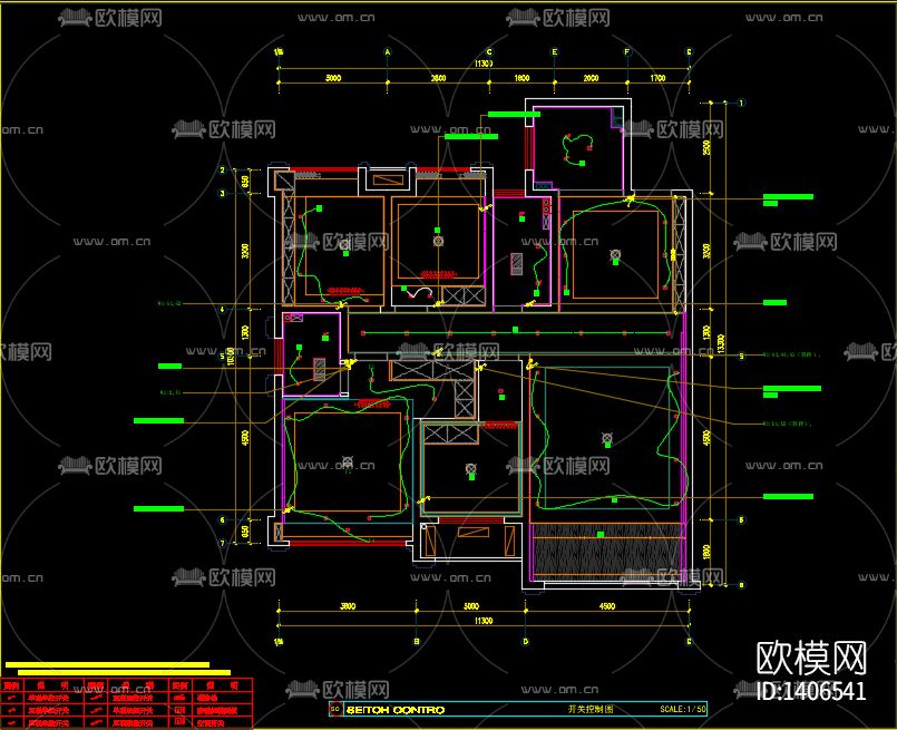 家装样板间cad施工图下载（渲染图7）