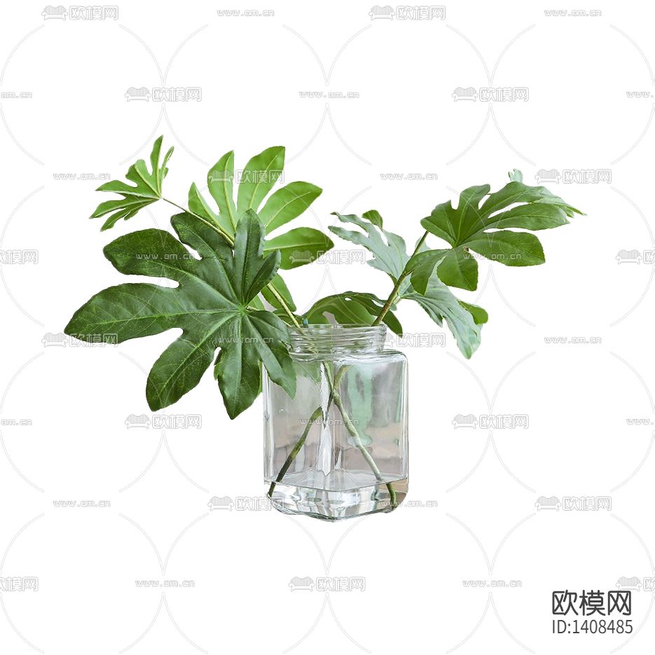 现代简约创意八角金盘绿植盆栽