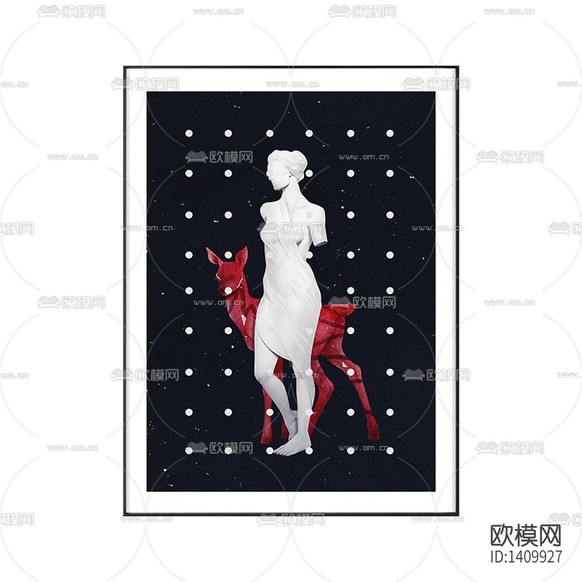 现代轻奢创意石膏雕塑摄影装饰画下载