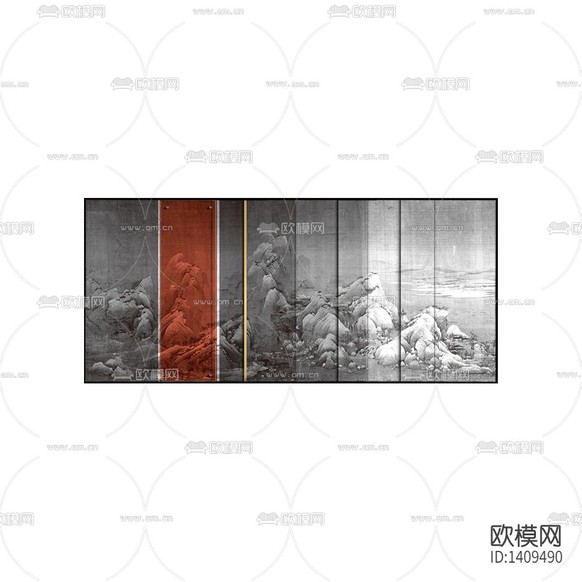 新中式创意山水装饰画下载