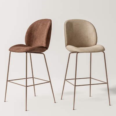 现代布艺吧台椅su模型