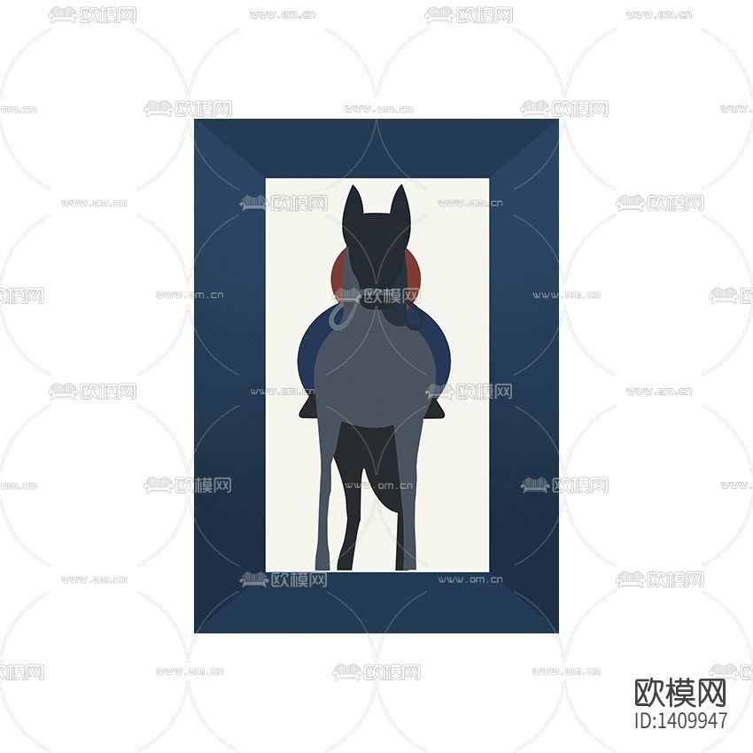 北欧简约创意彩色几何马匹装饰画下载