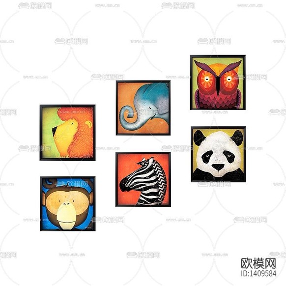 北歐簡(jiǎn)約可愛(ài)動(dòng)物兒童裝飾畫(huà)下載