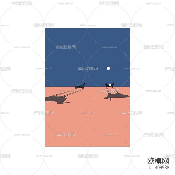 北欧简约创意彩色创意卡通动物装饰画下载