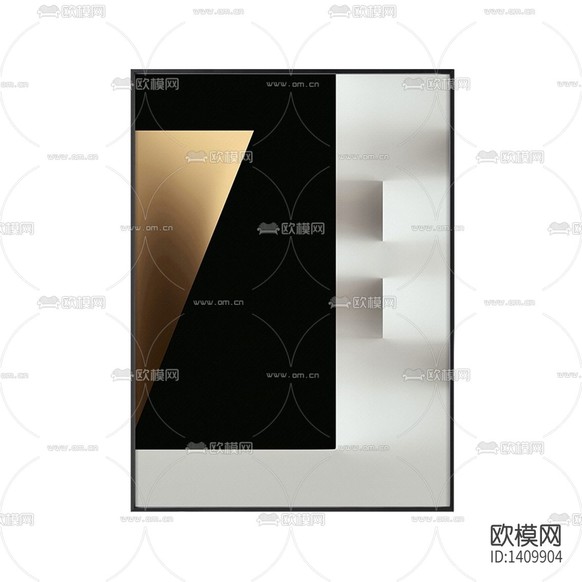 现代轻奢创意几何色块装置画下载