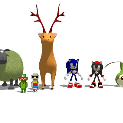  现代卡通玩偶su模型 