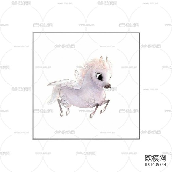 現(xiàn)代簡(jiǎn)約創(chuàng)意飛馬兒童裝飾畫下載