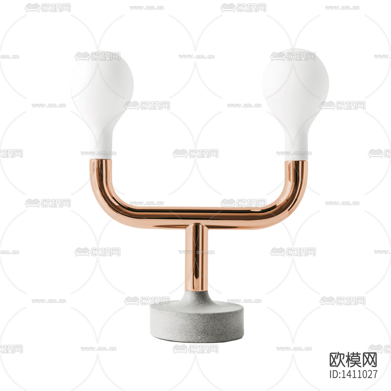 现代轻奢不锈钢玻璃双头台灯下载