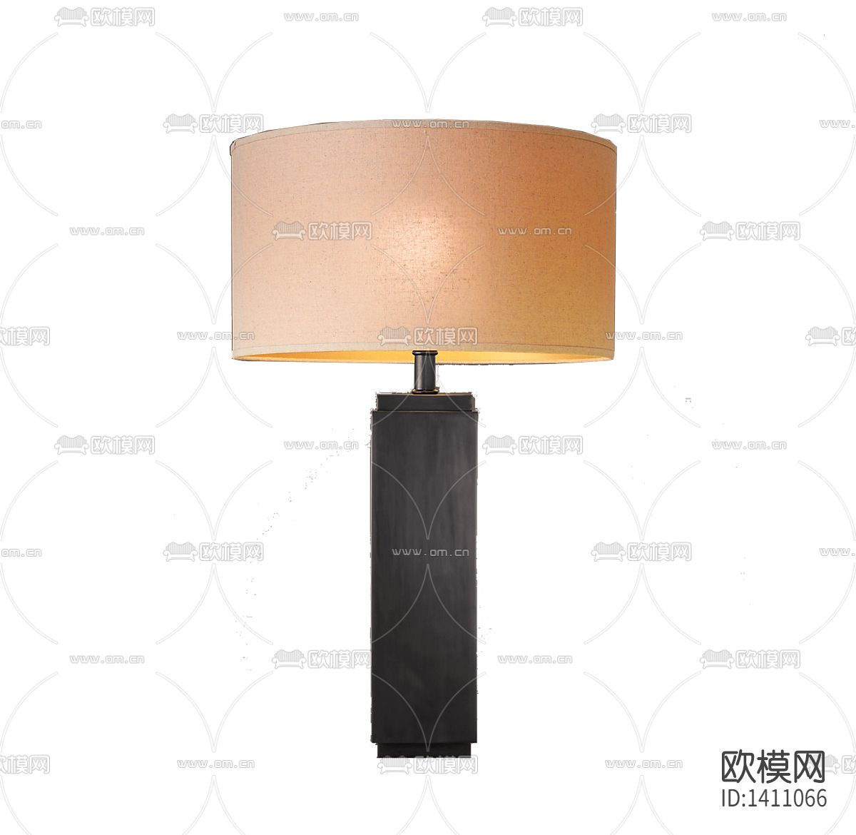 现代轻奢黑色不锈钢牛皮灯罩台灯下载