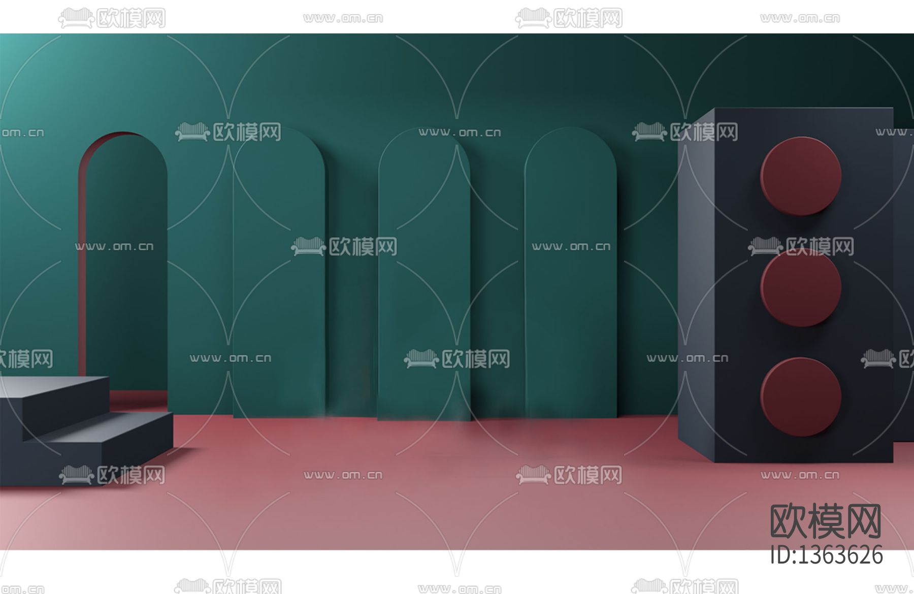 现代轻奢客厅场景下载（渲染图9）