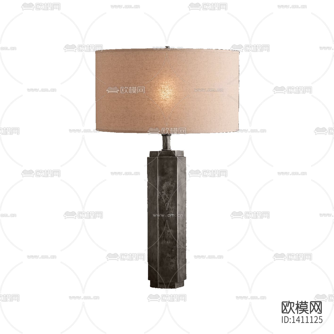 美式复古做旧六面体不锈钢台灯下载