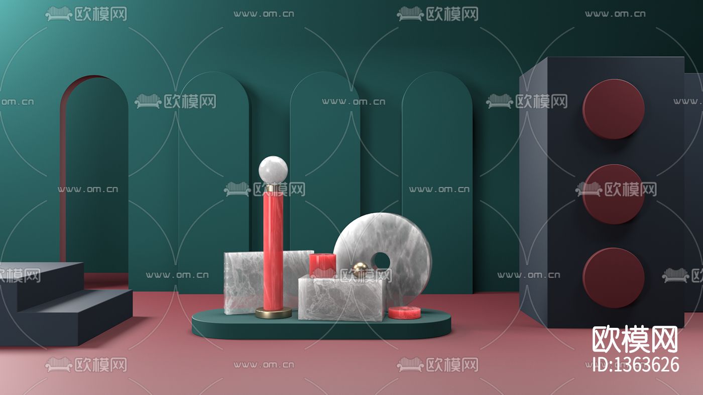 现代轻奢客厅场景下载（渲染图8）