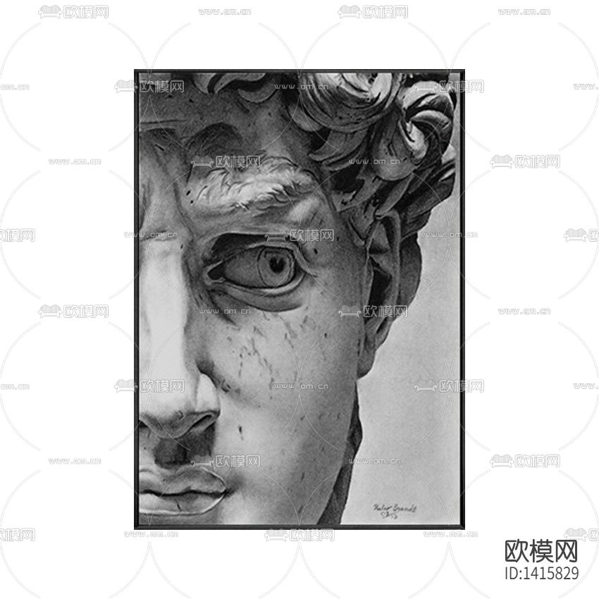 工业风雕像复古装饰画下载