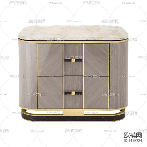 现代轻奢创意实木大理石床头柜下载