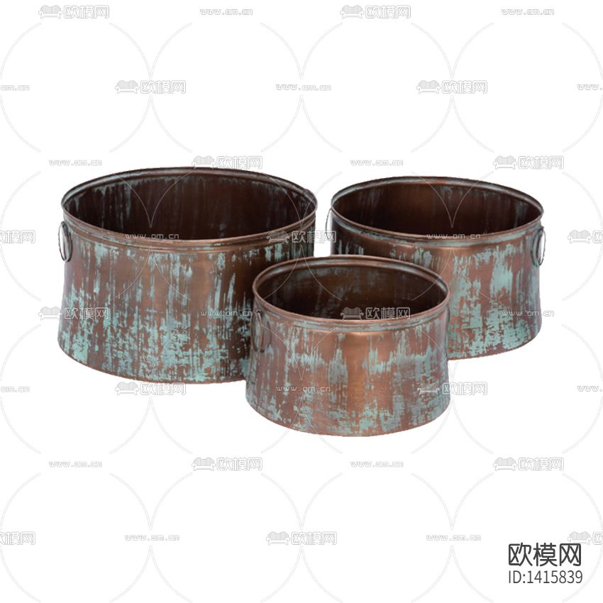 美式复古做旧金属收纳盆
