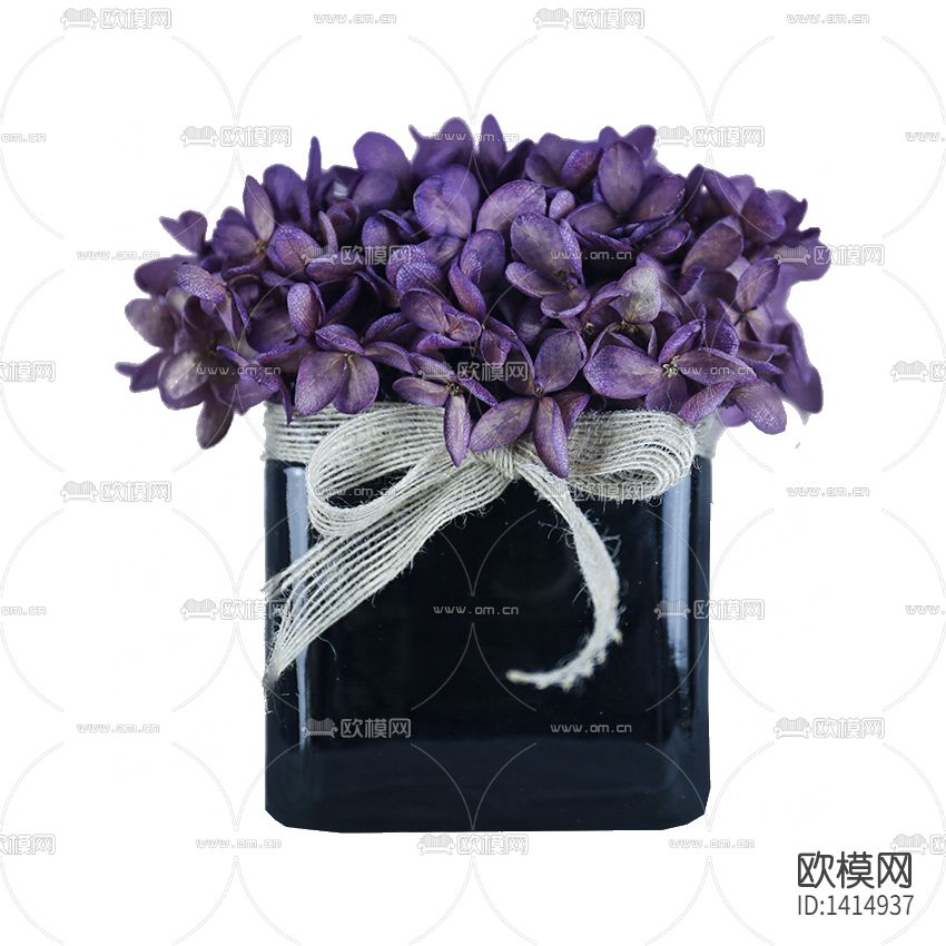 现代简约创意紫色摆放花艺