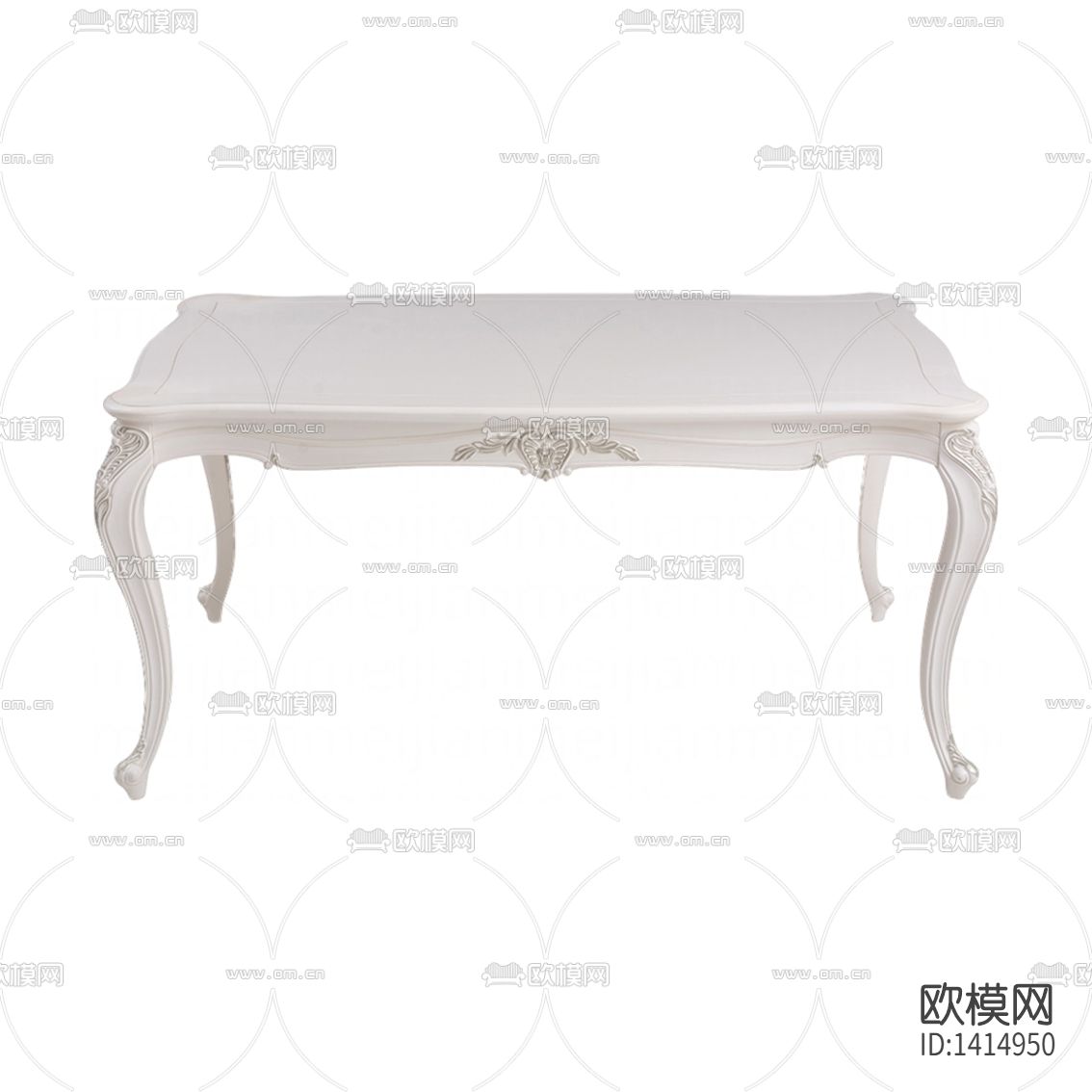 简欧创意白色实木雕花茶几下载