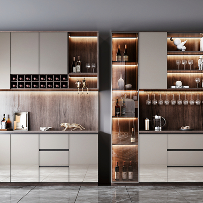 现代轻奢酒柜3d模型-免费3dmax模型库-欧模网
