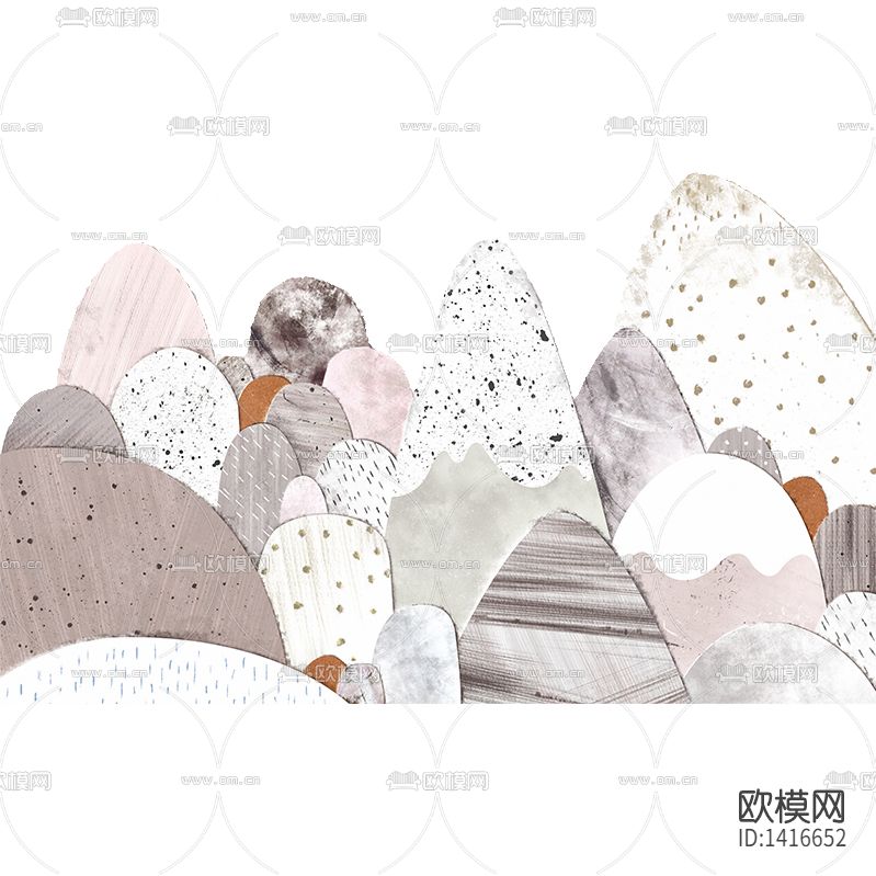 北欧简约创意卡通石碓墙布下载