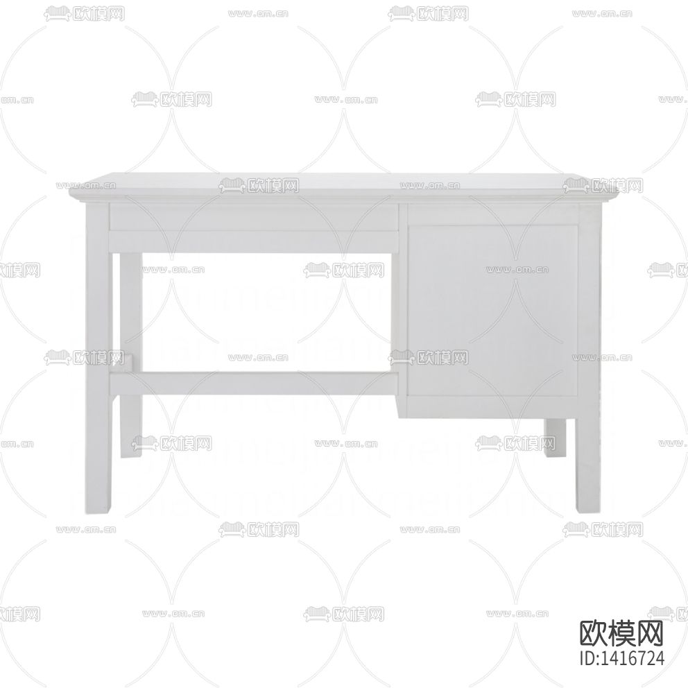 现代简约白色实木儿童书桌