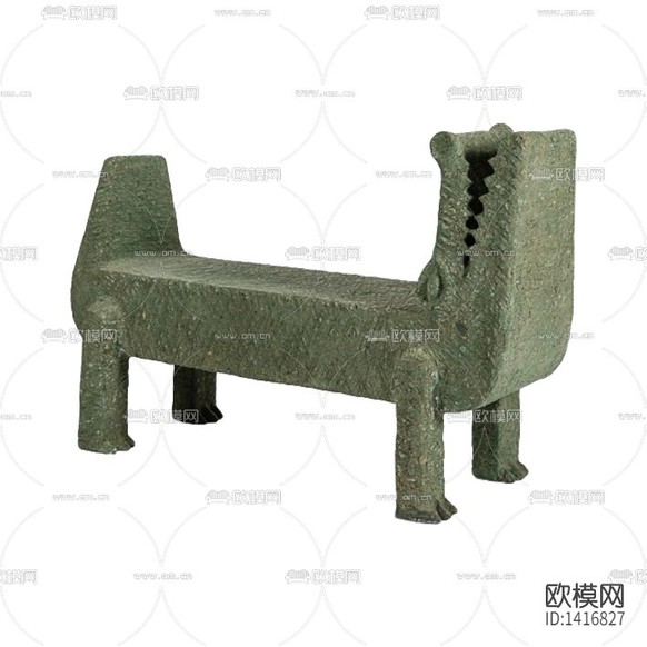 北歐簡約創(chuàng)意鱷魚實木長凳下載