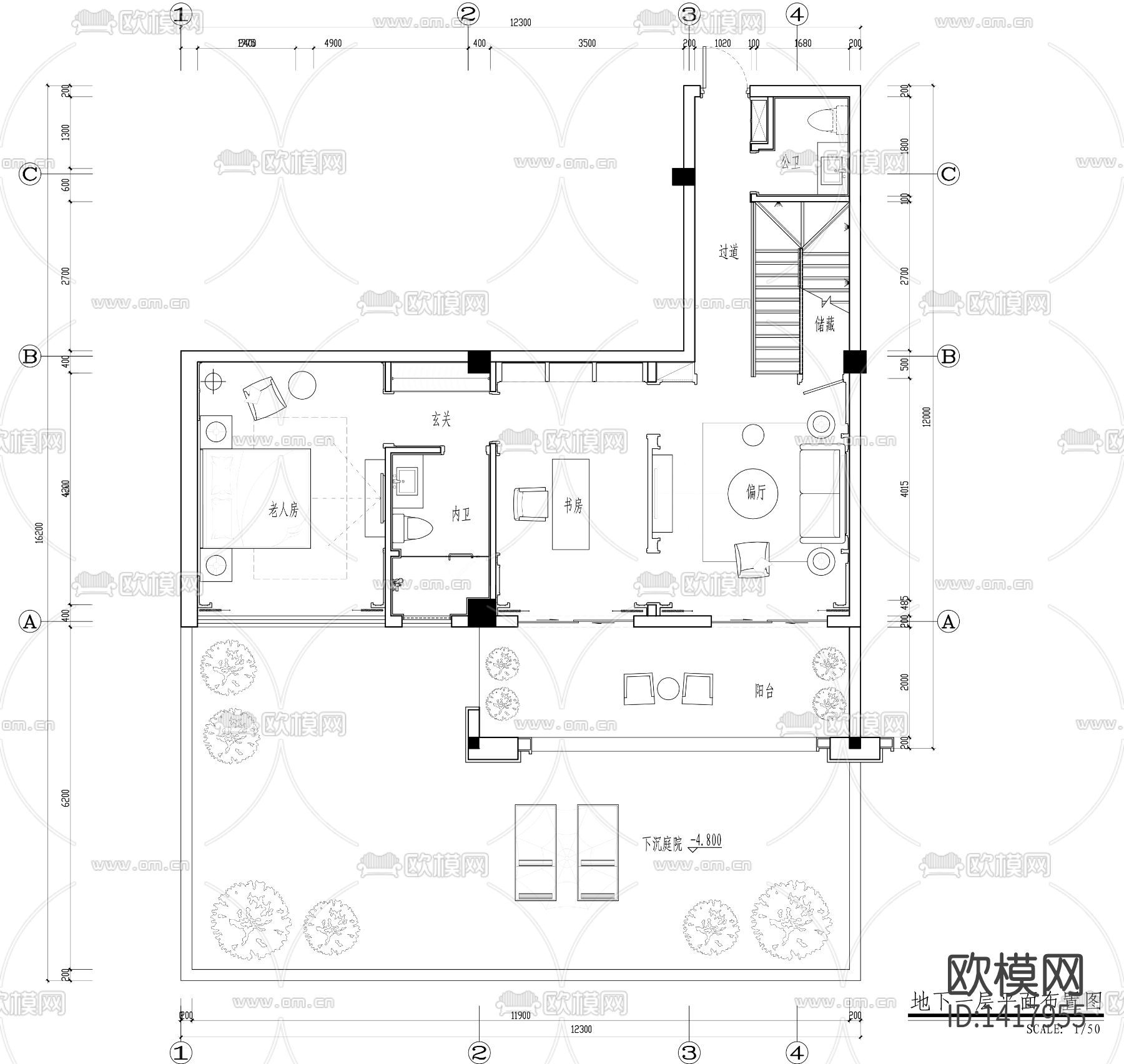 欧式施工图下载（渲染图10）