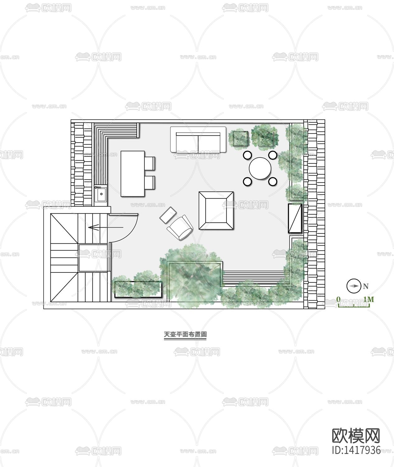 欧式施工图下载（渲染图5）