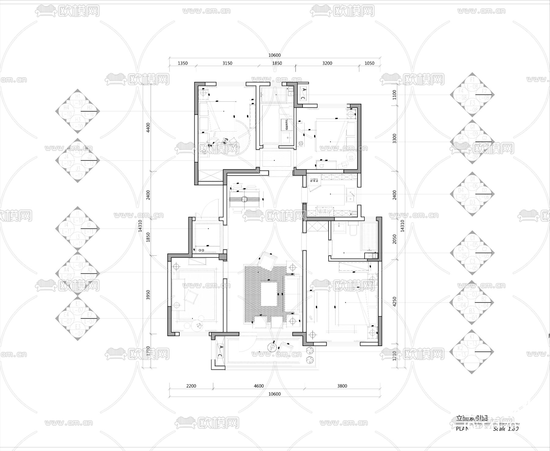 欧式施工图下载（渲染图5）