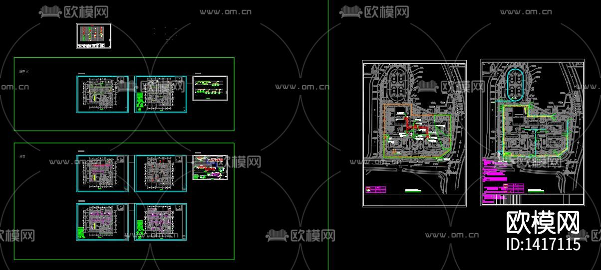 小学地下室给排水、消防系统图及平面图下载（渲染图9）
