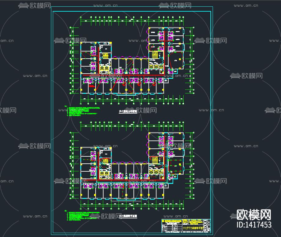 南塔楼电气CAD施工图下载（渲染图1）