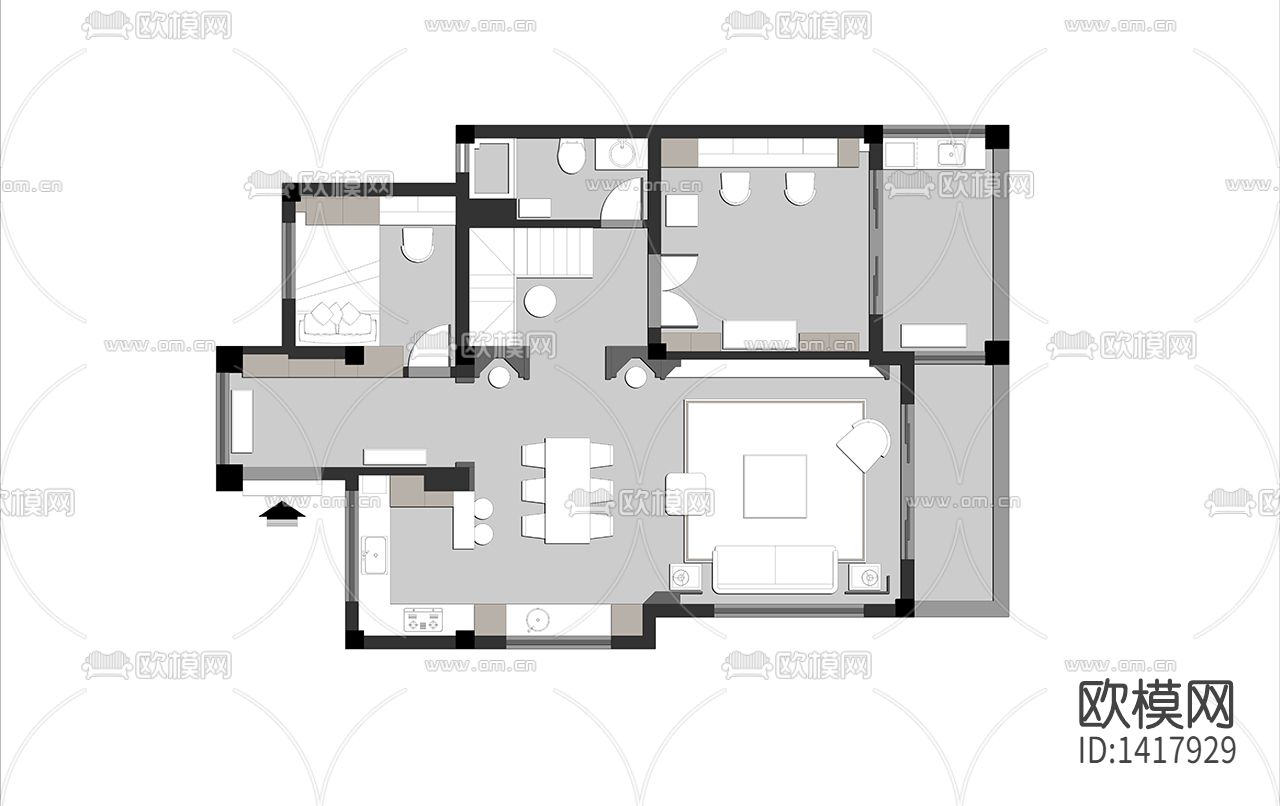 欧式施工图下载（渲染图3）