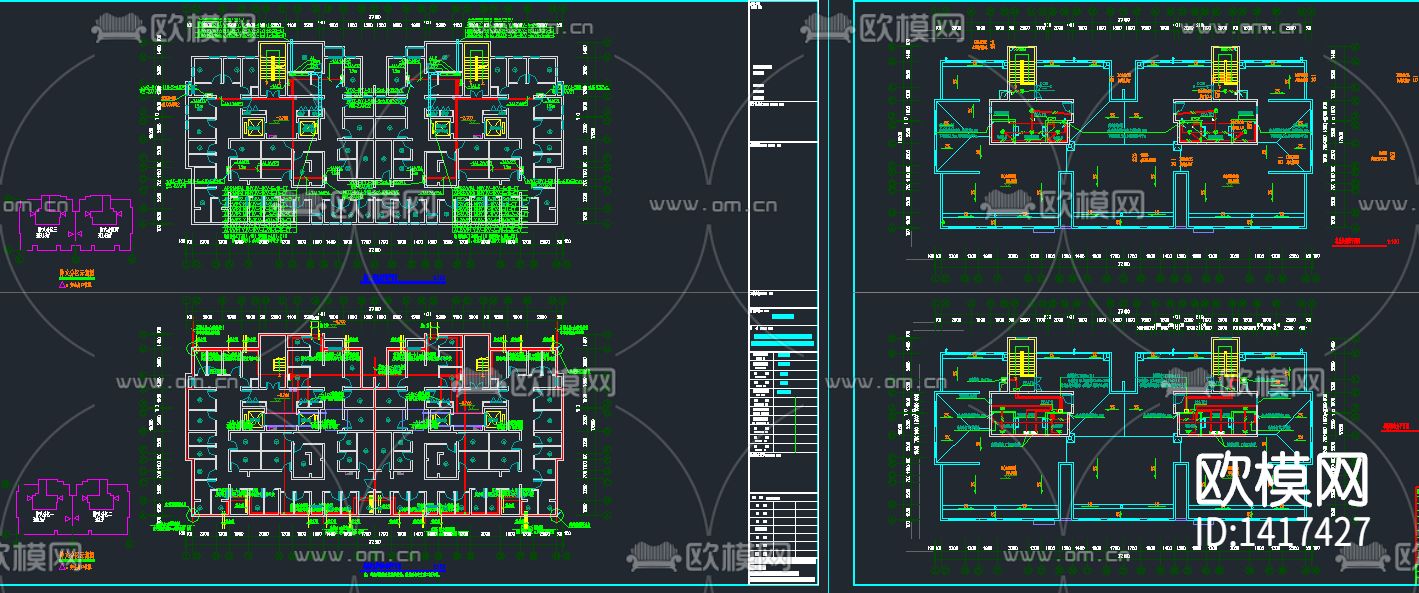 房产小区住宅楼机房全套电气施工图纸下载（渲染图5）
