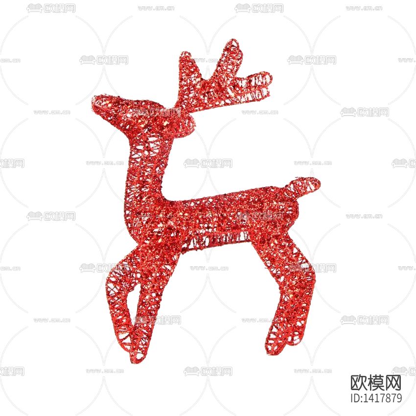 美式简约创意圣诞节红色驯鹿摆件