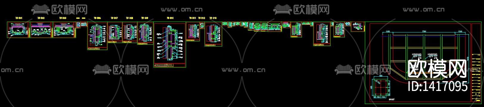 四层商业楼幕墙施工图下载（渲染图10）