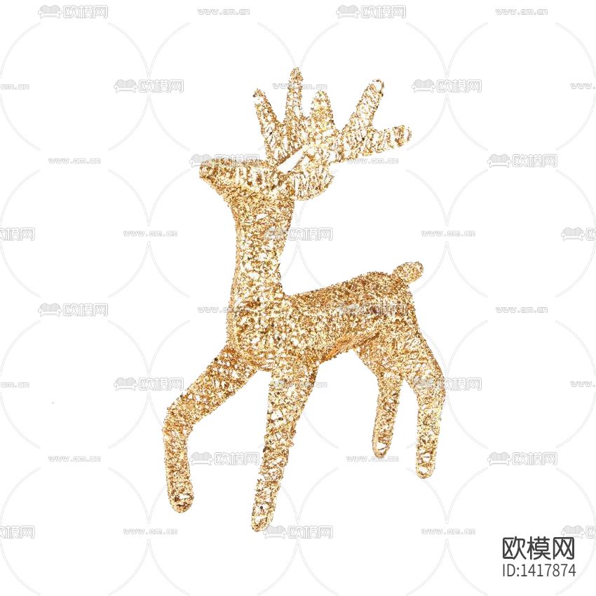 美式简约创意圣诞节金箔驯鹿摆件下载