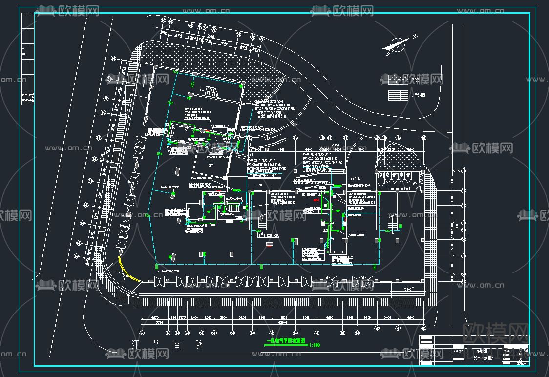 二类商住楼电气CAD施工图下载（渲染图1）